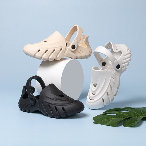 Summer Hole Shoes  New Breathable Cap Toe Hole Shoes Couples Casual Beach Shoes with Openwork Garden Shoes