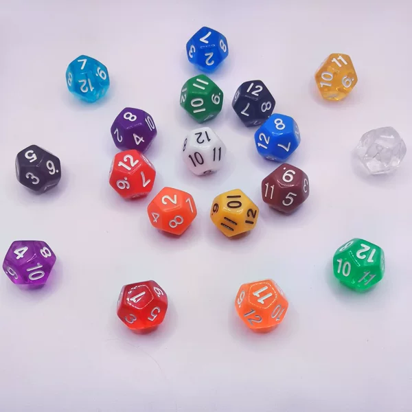 12-sided dice 12-sided color multi-color color transparent solid color D12 dice table game running group multi-sided dice