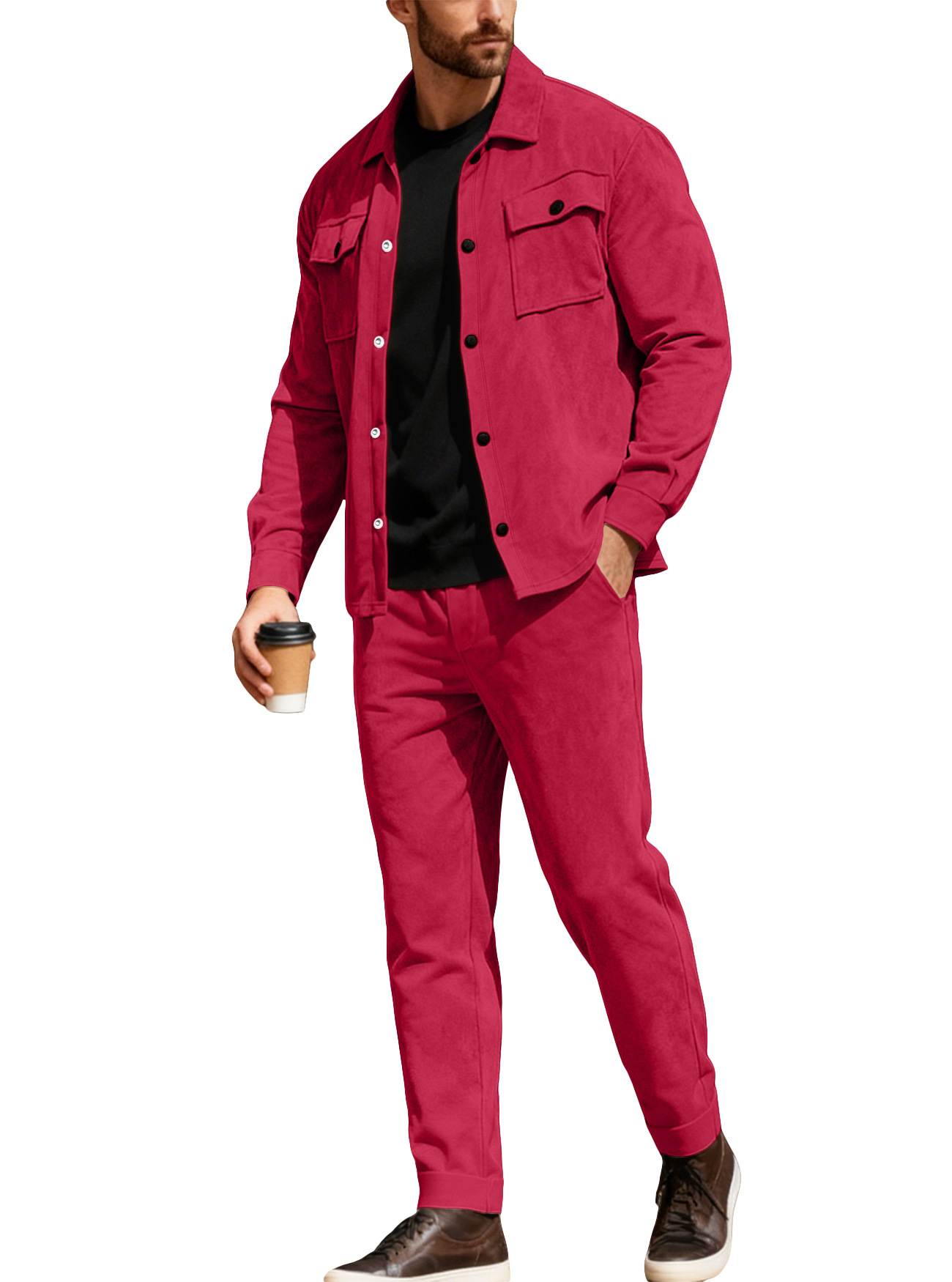 26 transfronterizos Europa y América Amazon hombre ropa de vestir primavera y otoño deportes casuales de peluche chaqueta de correa de negocios pantalones