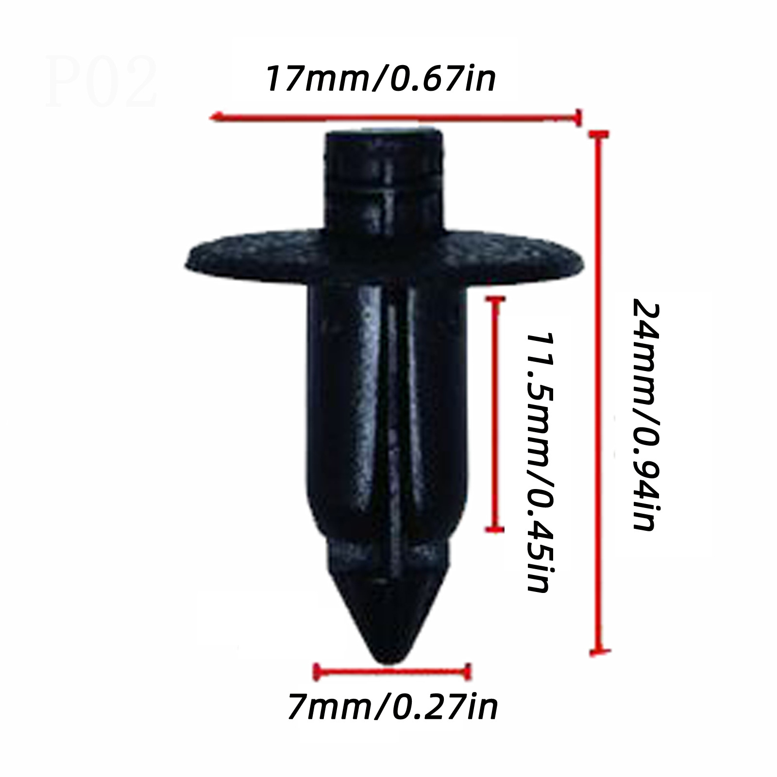 Flecha pequeña hebilla puntiaguda P05 Fender empuje clip de plástico nylon tornillo de expansión hebilla remache accesorios hebilla del coche