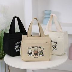 新しいキャンバスのハンドバッグの弁当箱の大容量の冬のサラリーマンの簡単な学生の百合のマミーの弁当箱の弁当袋