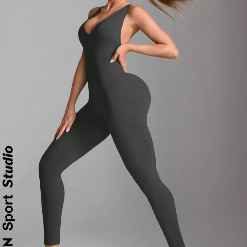 Cross-Border Hot-Selling Seamless Cross High Elastic Sports Beauty Back Shaping Bodysuit Yoga Long Pants_voghion.com