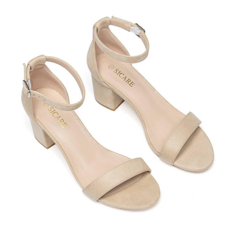Ready-Made High-Heeled Shoes That Are Not Tiring for Feet. Single Shoes for Outer Wear. High-End European and American Large-Size Thick-Heeled One-Strap Sandals for Women. Summer
