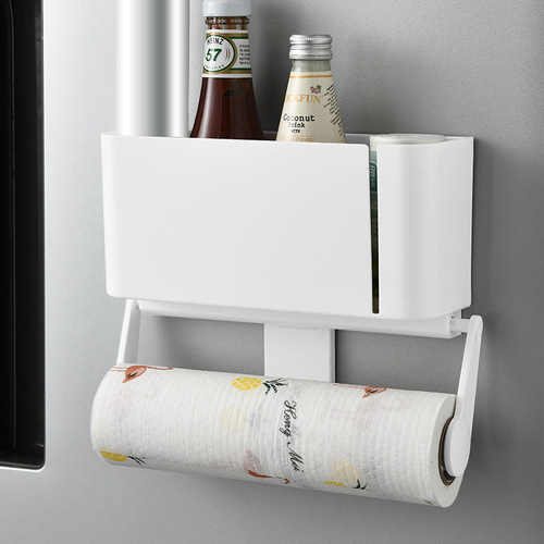 Bolan kitchen punch-free paper towel holder cabinet wall-mounted napkin storage rack plastic wrap bag rag storage roll paper rack