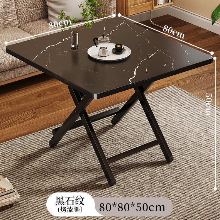 Black stone pattern [80*80*50] h type-black painted legs