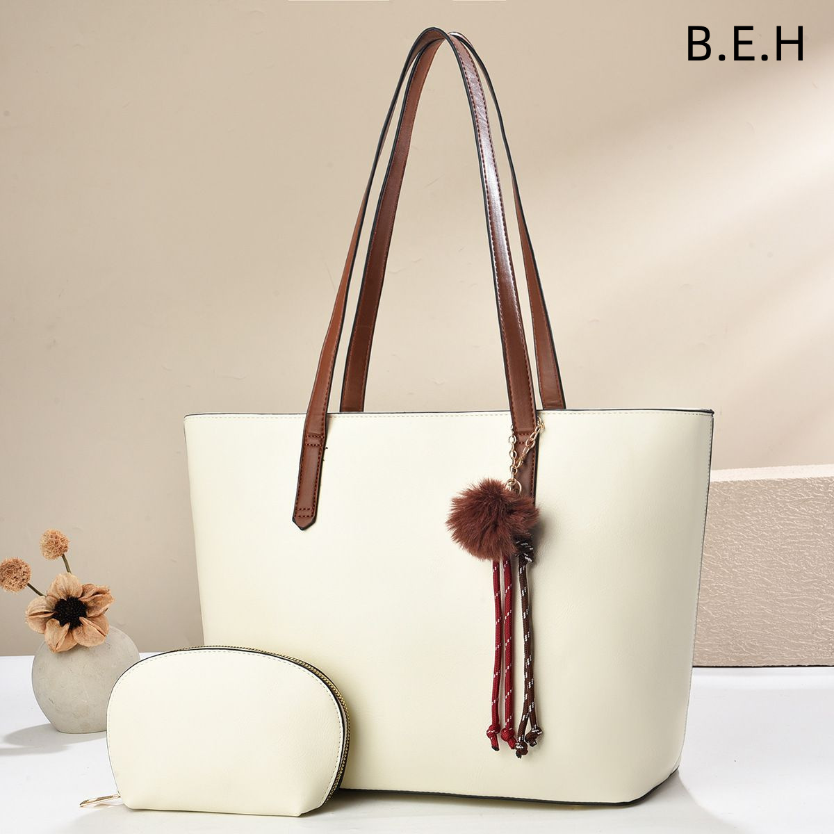 Bolso Tote de Hombro para Mujer de Cuero PU de Gran Capacidad para Uso Diario