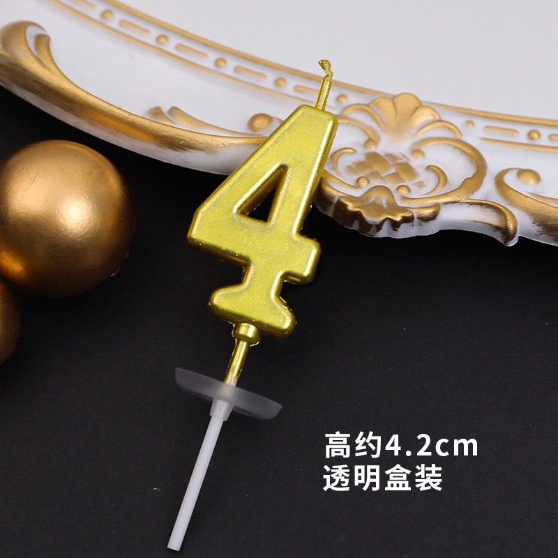 Vela de cumpleaños digital dorada, decoración de pasteles de cumpleaños para niños, decoración de postres de fiesta de celebridades de Internet, complemento de mesa