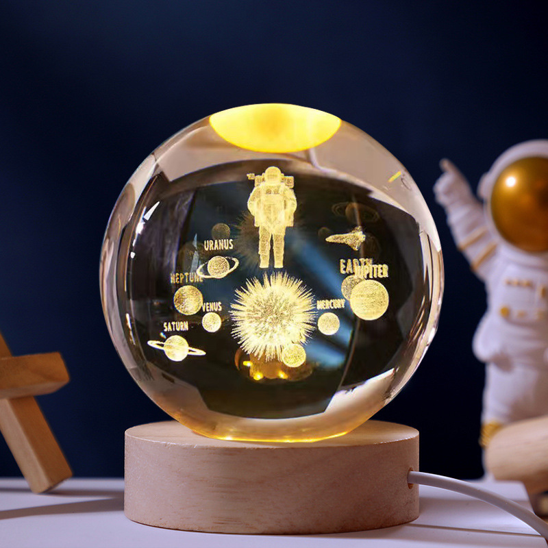 星空テーブルランプ、銀河クリスタルボール、ナイトライト、デスクトップ装飾品、高級感のある誕生日プレゼント、中秋節の贈り物|undefined