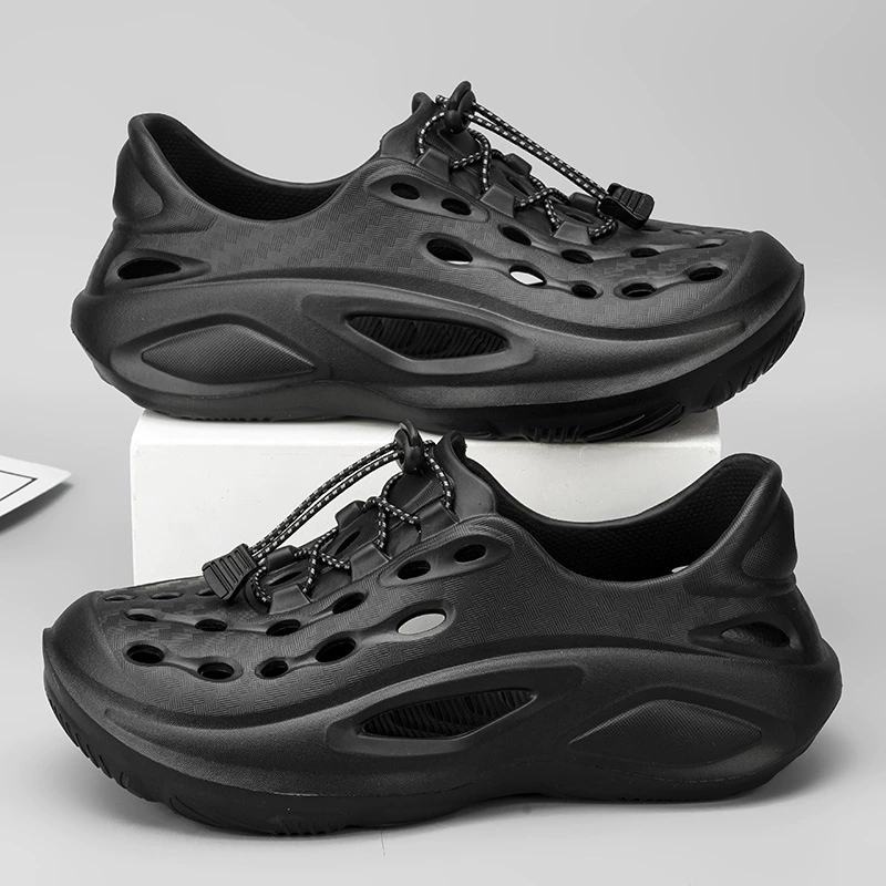 Мужские сабо 2024 года, большие размеры, для отдыха на природе, повседневные, с открытым носком, двухслойные, дышащие, пляжные