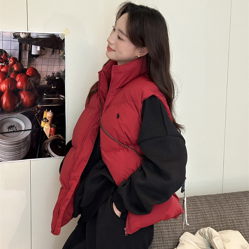 韩系时尚百搭棉服马甲女冬季新款ins叠穿坎肩立领背心外套上衣女|undefined