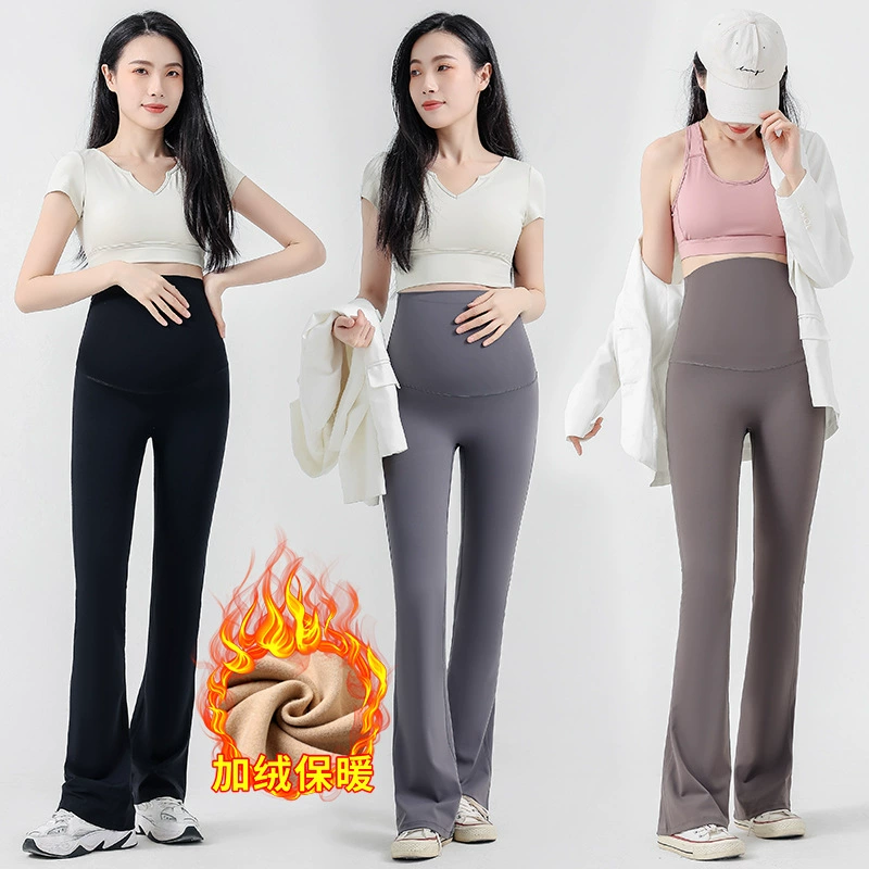 Fleece shark, flared trousers, leggings, high waist, new collection