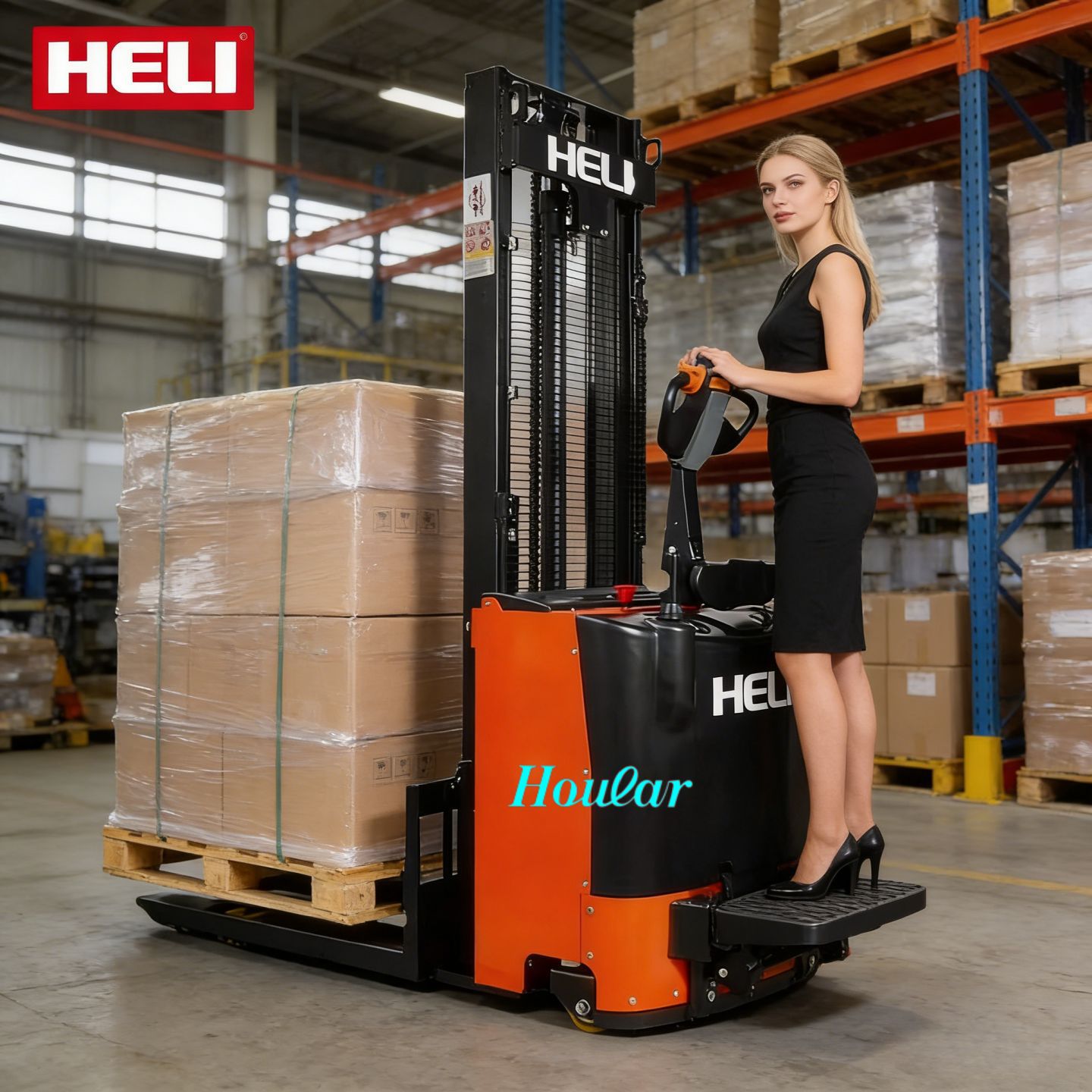 合力电动叉车CDD15J-RE站驾式堆高车电动液压叉车托盘升降堆垛车