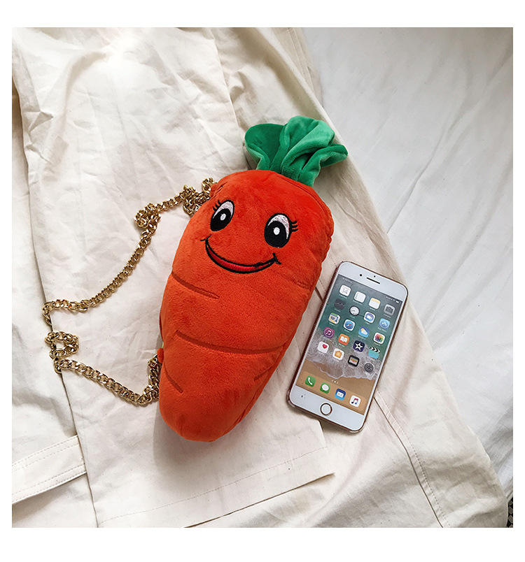 Cute Carrot Shoulder Messenger Plush Bag Wholesale Nihaojewelry display picture 12