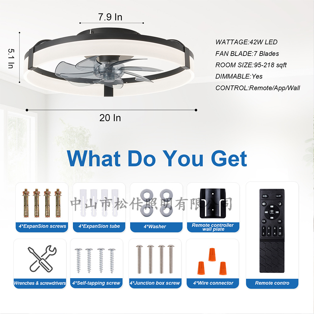 UL.ETL.CE certificación Amazon venta en caliente KD ventilador de techo separado ventilador de techo desmontable piezas estándar