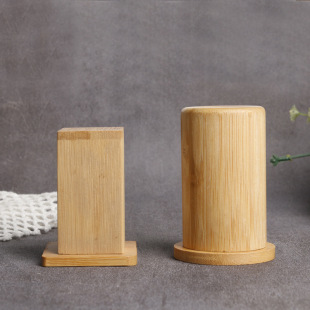 Running Jianghu Stall Hot Selling Creative Round Toothpick Holder Household Simple Bamboo Bag Lid Toothpick Box Can Be Formulated