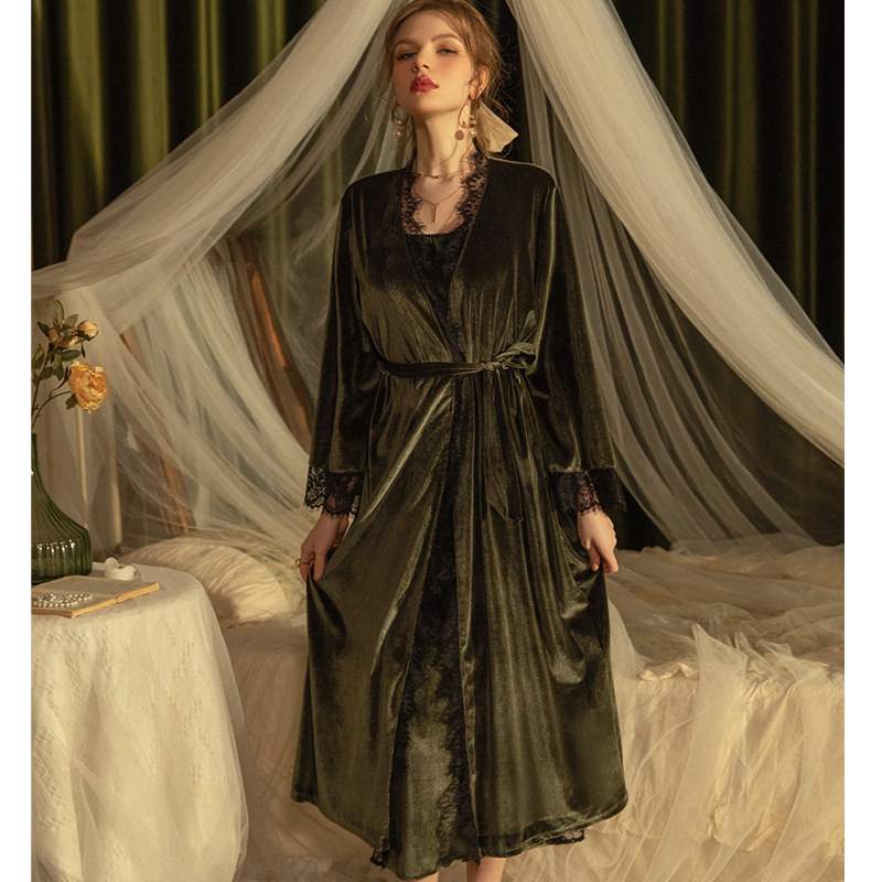 라이트 럭셔리 그린 ~ 벨벳 (로브 + 벨트)