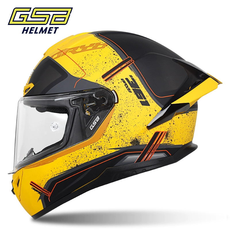 Мотошлем GSB 361GT, полнолицевой с удлинённым задним крылом, размеры S–3XL