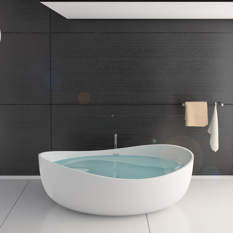 Microlite Bathtub Freestanding Bath Tub Household Artificial Stone Bathtub Concrete Color Various Colors Can Be Made