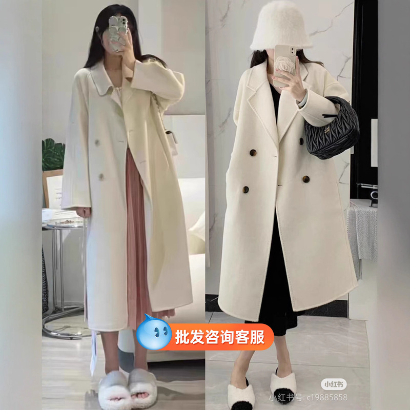 高级感羊毛羊绒大衣女秋冬季2025新款韩系加厚毛呢外套女装批发|undefined
