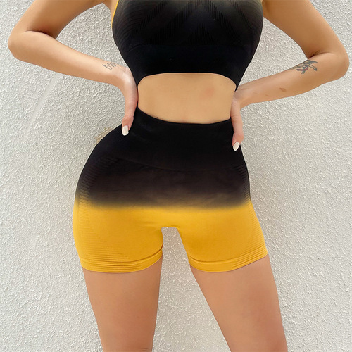 Women's fitness pants summer thin hip-lifting tight-fitting high-waisted quick-drying three-point shorts running room sports bottoms yoga clothes