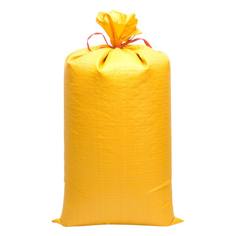 Bolsa tejida de plástico PP amarillo brillante, bolsa de piel de serpiente para embalaje, bolsa para alimento, bolsa para logística exprés, mudanzas, embalaje de productos químicos, bolsa reforzada.
