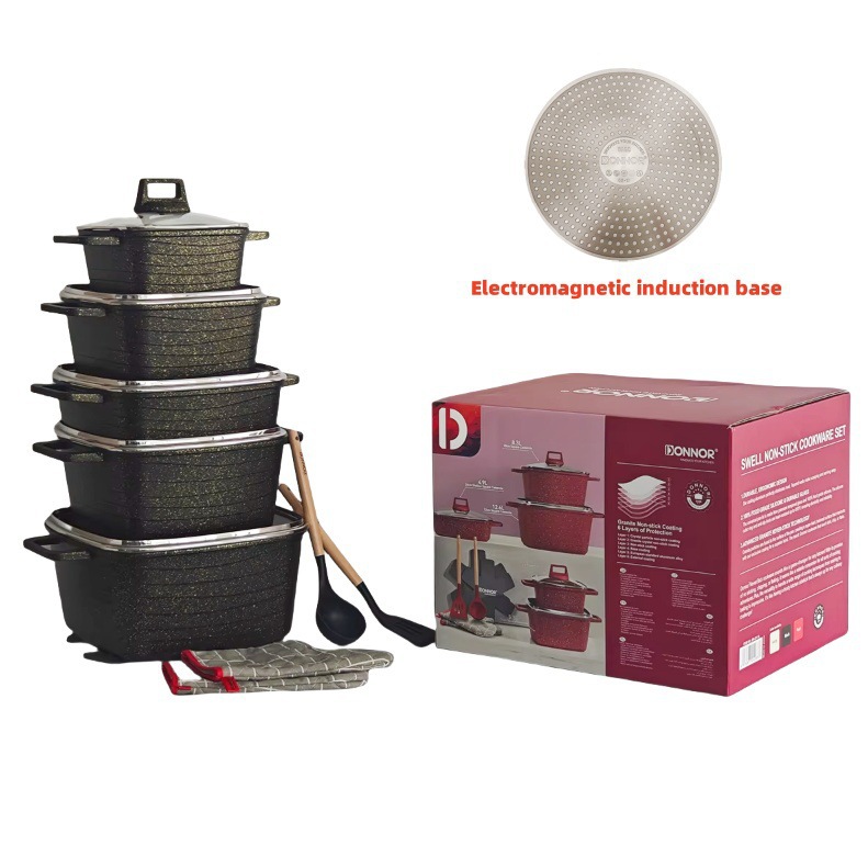 DONNOR ondulado 15 piezas casero antiadherente prensado conjunto de placas de marmol doble chasis placas de platina