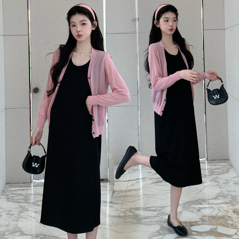 Maternity 2024 New Summer dress Fashion suit Casual Out Summer Skirt Suspender Skirt Two-piece Set Maternity 2024 New Summer dress Fashion suit Casual Out Summer Skirt Suspender Skirt Two-piece Set