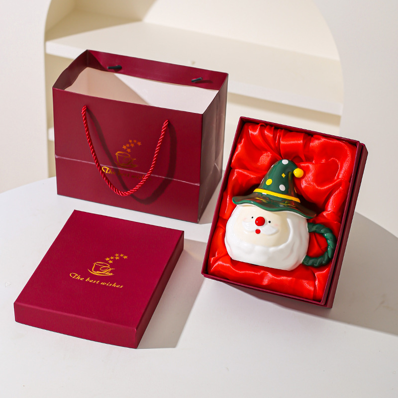 Santa Claus en forma de tazas de cerámica tazas de agua tazas de regalo de Navidad para amigos chicas tazas de café