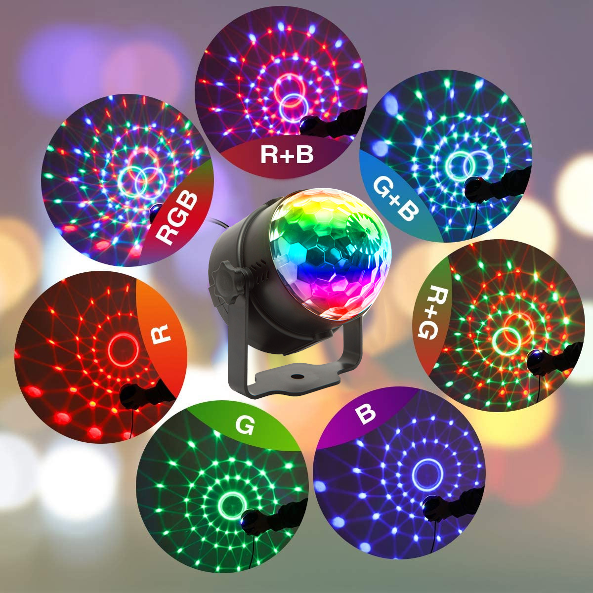 Fabricante genuino productos LED coche pequeño cristal BOLA MÁGICA coche DJ luz 5vdiscousb etapa lámpara hogar entretenimiento Luz
