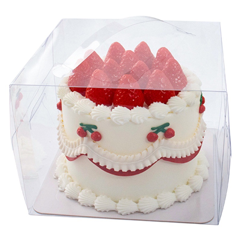 4 pulgadas mousse de cumpleaños transparente portátil de 4 pulgadas caja de pastel de 5 pulgadas 8 pulgadas caja de pastel de 6 pulgadas caja de pastel de palomitas de maíz
