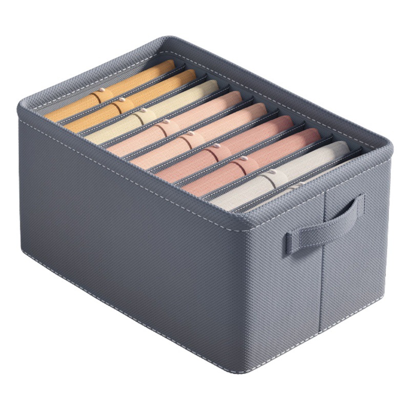 Caja de almacenamiento caja de almacenamiento de ropa hogar plegable ropa pantalones organización caja engrosada compartimiento dormitorio ropa interior almacenamiento
