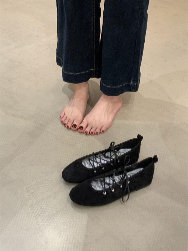 小众韩国单鞋女2025春季新款法式圆头绑带浅口芭蕾舞鞋玛丽珍女鞋|undefined