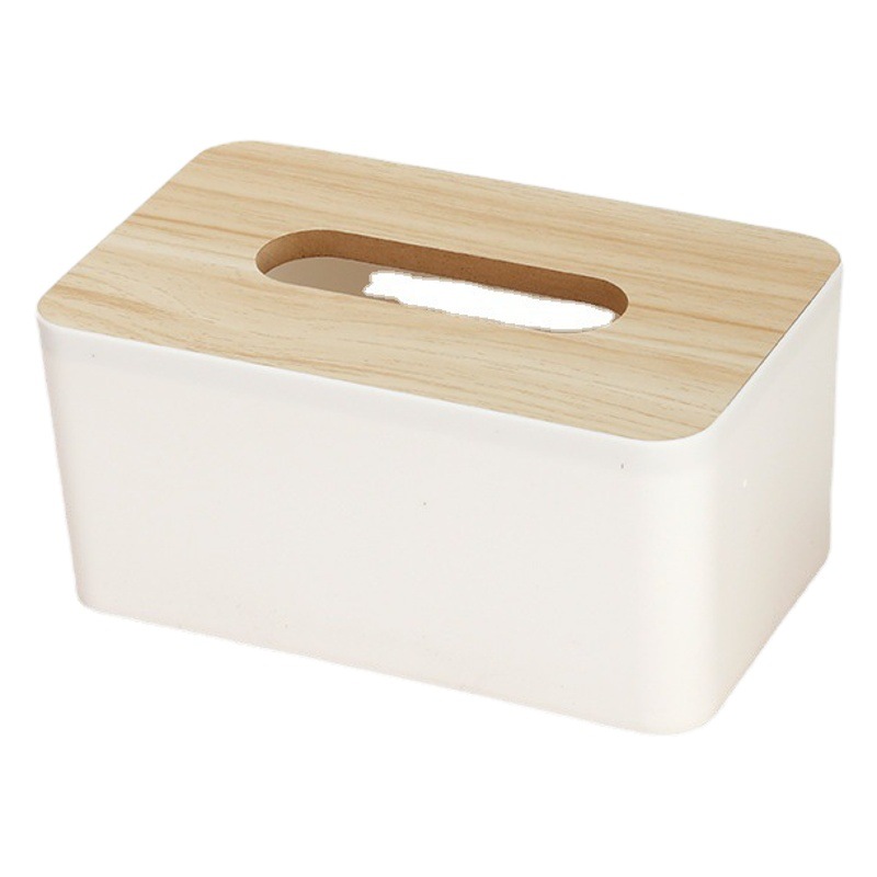 Caja de pañuelos de madera maciza creativa japonesa cubierta gruesa a prueba de polvo mesa de centro de sala de estar para el hogar caja de almacenamiento de escritorio al por mayor