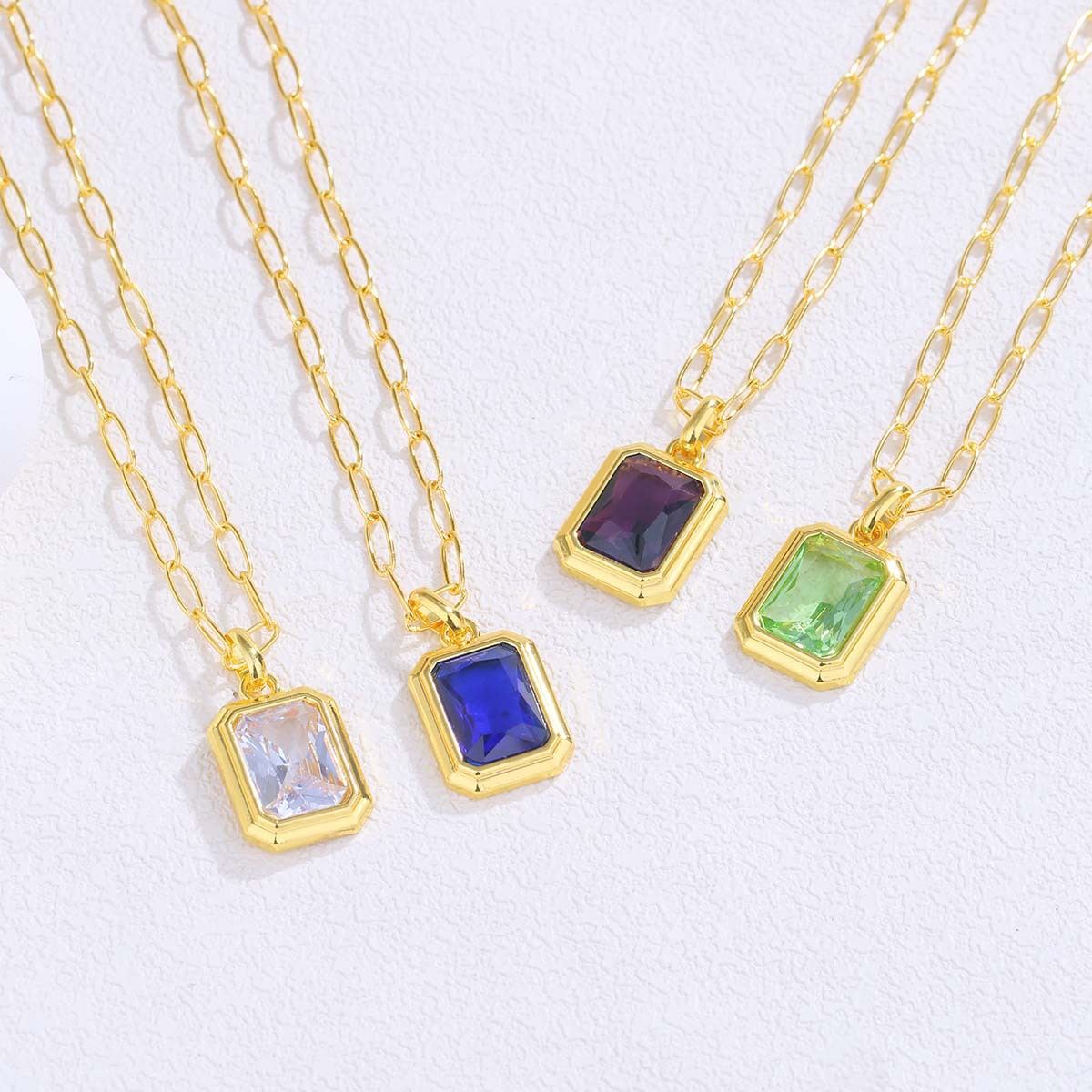 Fashion Ice Sugar Heart Square Diamond Necklace Women, Light Luxury Exquisite Colorful Hip-Hop Trendy Accessories Choker_voghion.com