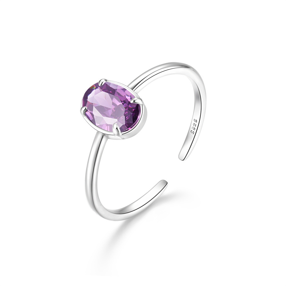 5g Weight Zircon Inlay Material Open Rings Classification Adjustable Ring Size 1 Piece Quantity Holiday, Daily Occasion 925 Sterling Silver Material Geometric Pattern Women's Gender Plating, Inlay Design Sweet Style 925 Sterling Silver Zircon Geometric Open Rings 39