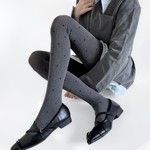 芝麻灰格雷系波点连裤袜波点提花丝袜女春秋性感复古爱心打底袜子