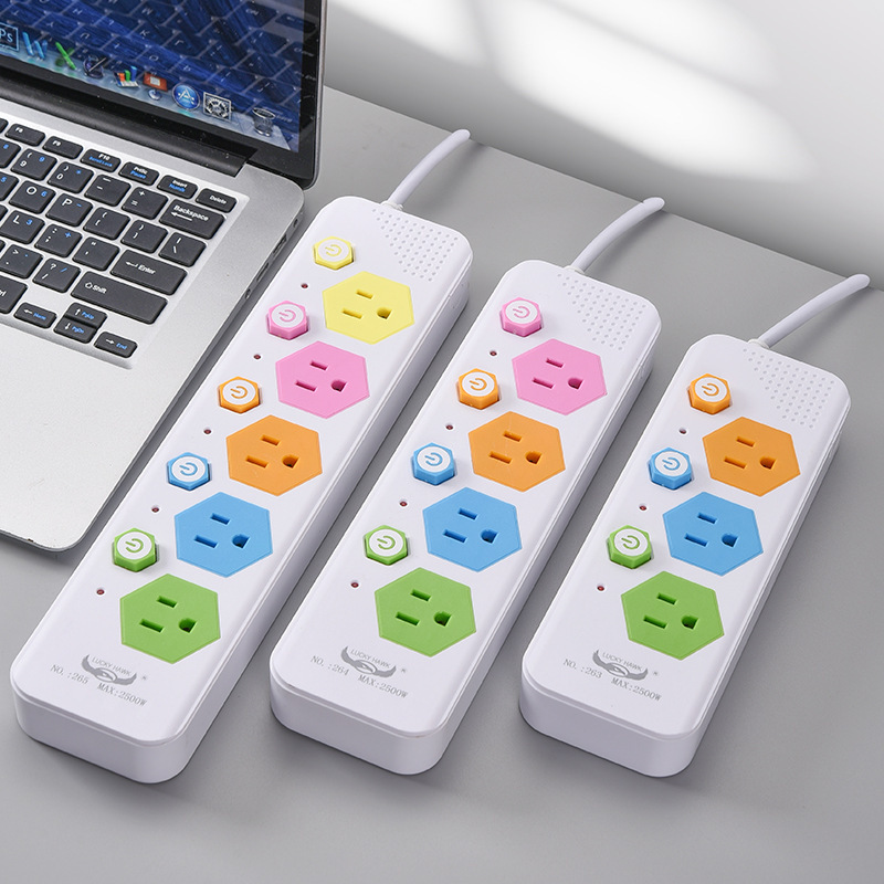 Sudamérica dos planos un redondo 345 interruptor independiente interruptor multicomruptor color brillante enchufe de enchufe de estilo americano