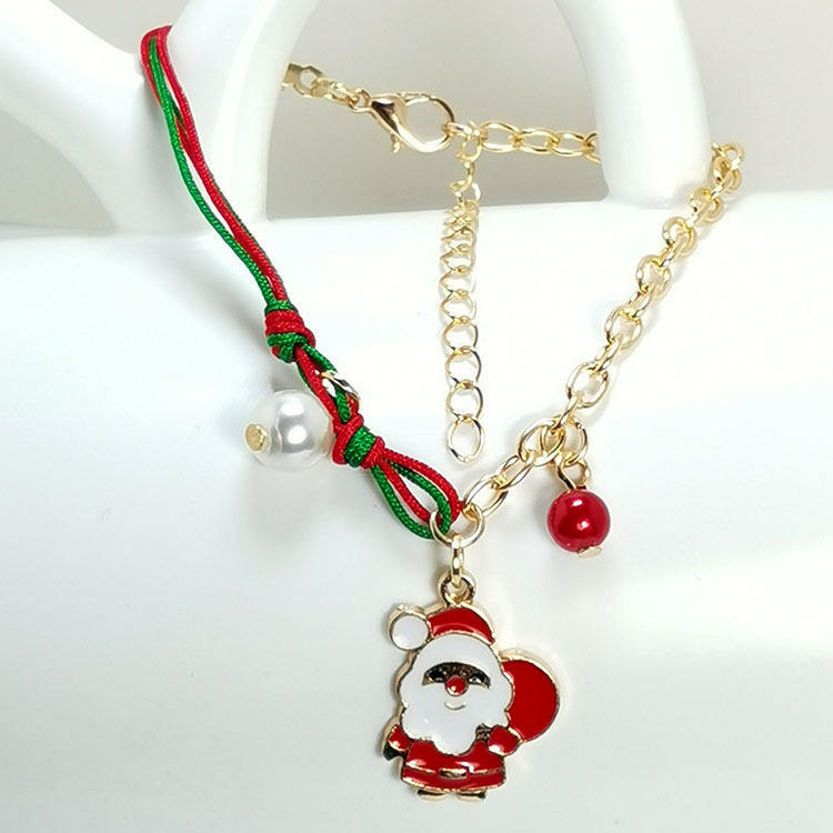 Lindo Papá Noel Calcetines Navideños Copo De Nieve Acero Inoxidable Pulsera Al Mayoreo Navidad display picture 5