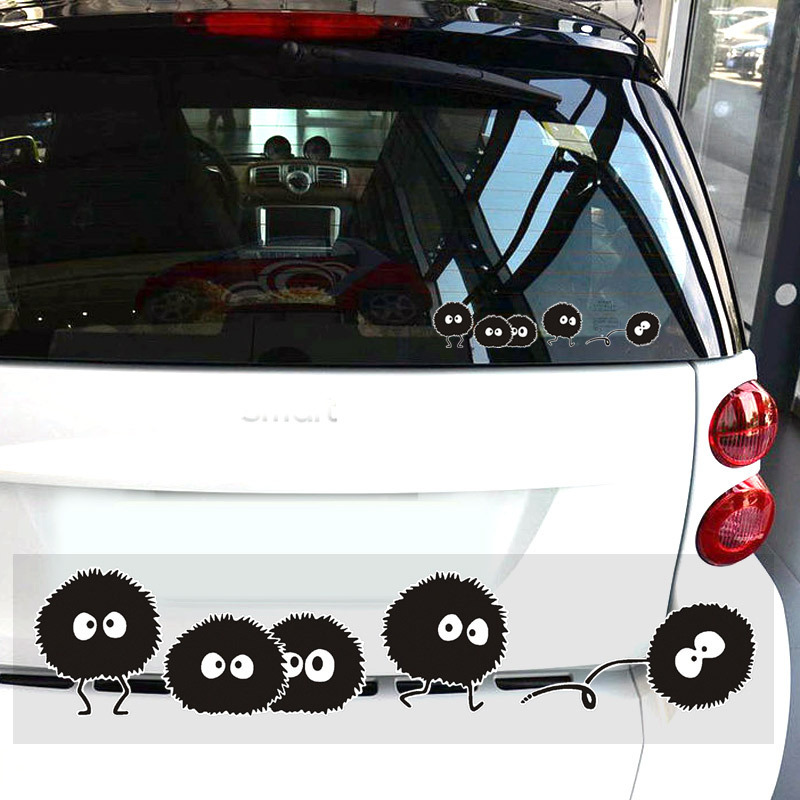Hayao Miyazaki Totoro Coal Ball Adesivo de carro Animação de desenho animado Personalizado Corpo de motocicleta Divertido Adesivo decorativo modificado