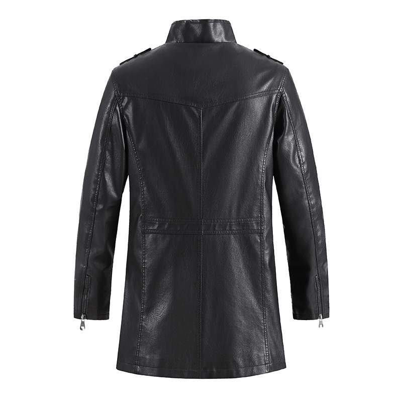 Men's Leather Jacket Motorcycle Stand Collar Pu Autumn Winter_voghion.com