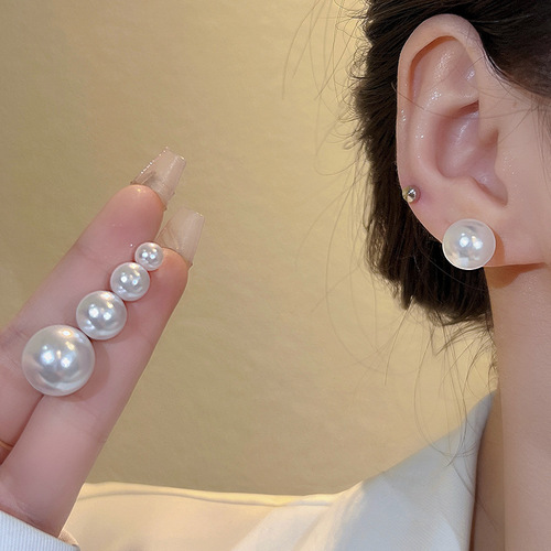 S925 Silver Needles Simple and Versatile Elegant Pearl Earrings for Women, Light Luxury, Uncommon, High-End, Cool Style, Piercing Earrings