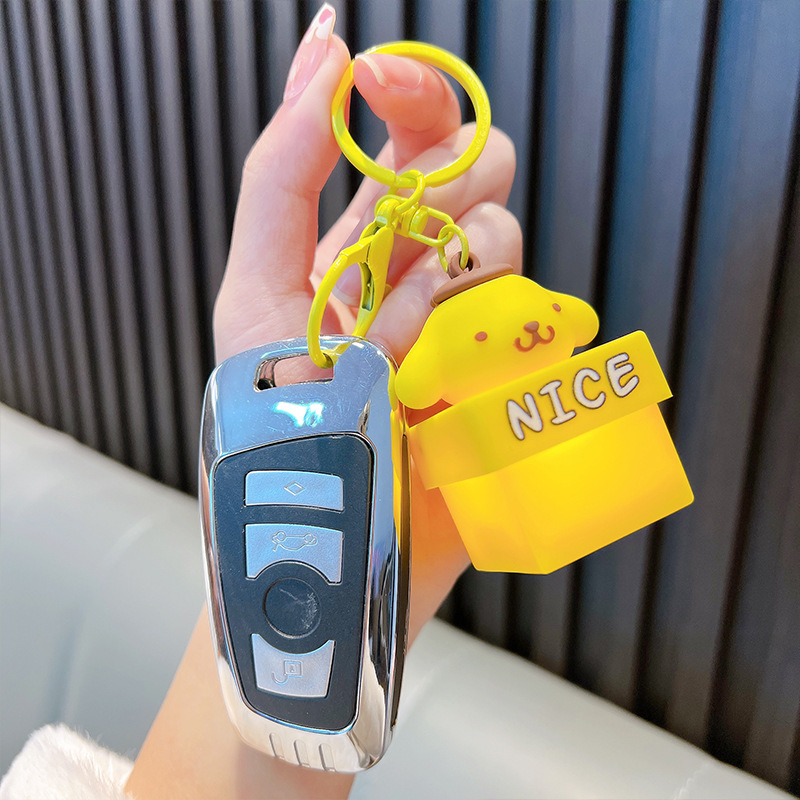ライト付きサンリオナイトライトキーホルダーペンダント漫画ギフトボックス車のキーチェーン小さなギフト卸売|undefined
