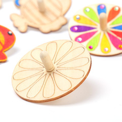 White embryo wooden top children's painting color painted top diy handmade creative material kindergarten hand-painted