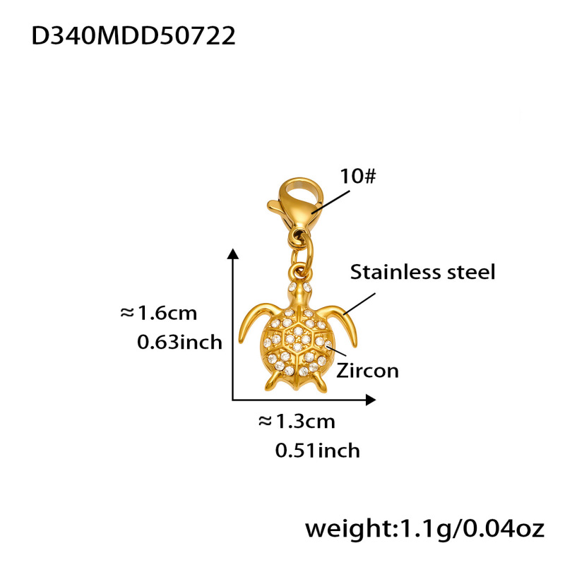 Mili ヨーロッパとアメリカのチタン鋼カイヤナイトムーンネックレスニッチホリデースタイル 18K ゴールドウミガメシェルペンダント DIY ジュエリー|undefined