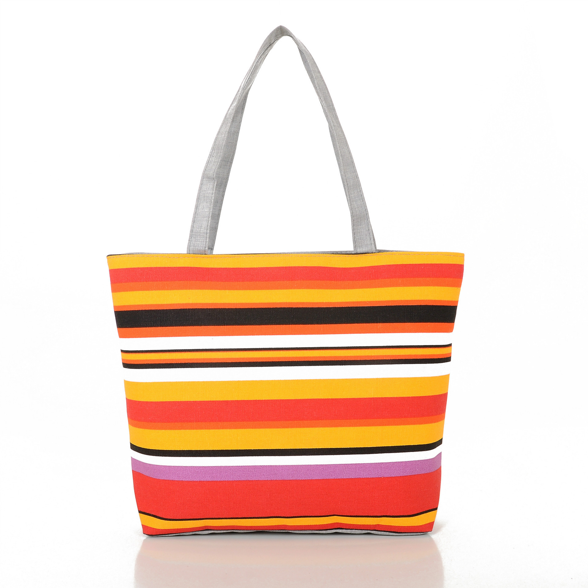 225g Weight Polyester Lining Material Zipper Closure Type Double Shoulder Straps Strap Type Canvas Bag Bags Type Casual, Daily Occasion Canvas Material Rainbow Pattern All Seasons Season Women's Gender Basic, Classic Style Style Medium Size Women's Medium Canvas Rainbow Basic Classic Style Zipper Canvas Bag 23