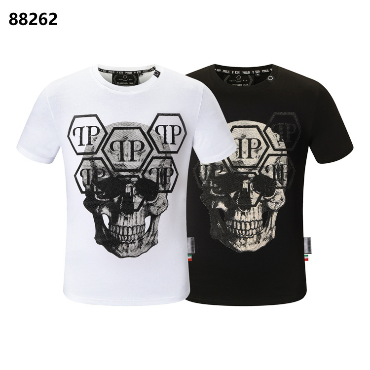 2022 summer Foreign Trade European and American fashion brand Philip plann printed short sleeve PP rhinestone skull quality T-shirt 2022 summer Foreign Trade European and American fashion brand Philip plann printed short sleeve PP rhinestone skull quality T-shirt