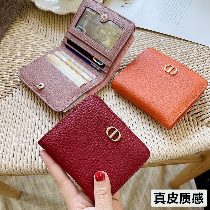 Manufacturer's Ready Stock Wholesale Women's Card Holder Niche Design Ultra-Thin Compact Short Wallet Simple Ins Style Douyin Hot Style