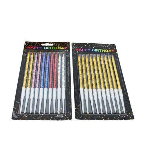 Cross-border ins gold paint 10 pcs thread children's party with base cake bakery shop decoration smokeless birthday candles