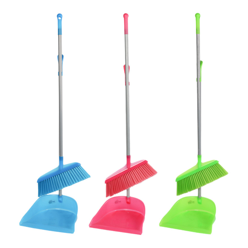 Escoba con dientes de diente, escoba de plástico combinada, escoba de seda suave doméstica, escoba de dos piezas