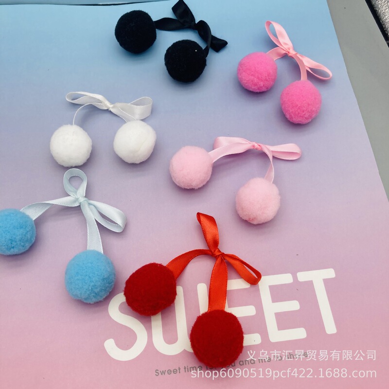 plush ball cherry high elastic fur ball bow fur ball hat gloves clothing accessories pair ball DIY shoes and socks plush ball cherry high elastic fur ball bow fur ball hat gloves clothing accessories pair ball DIY shoes and socks